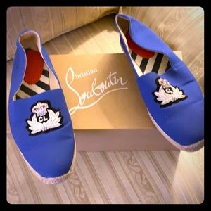Christian Louboutin navy blue espadrilles